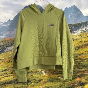 Women's Regenerative Organic Cotton Essential Hoody; Burl Green; Spring 2024